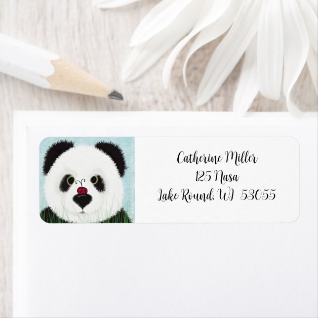 Adorable Panda Bear Return Address Label (Insitu)