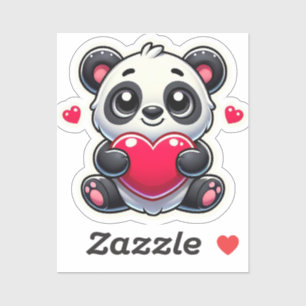 Adorable Panda Cartoon Heart Design