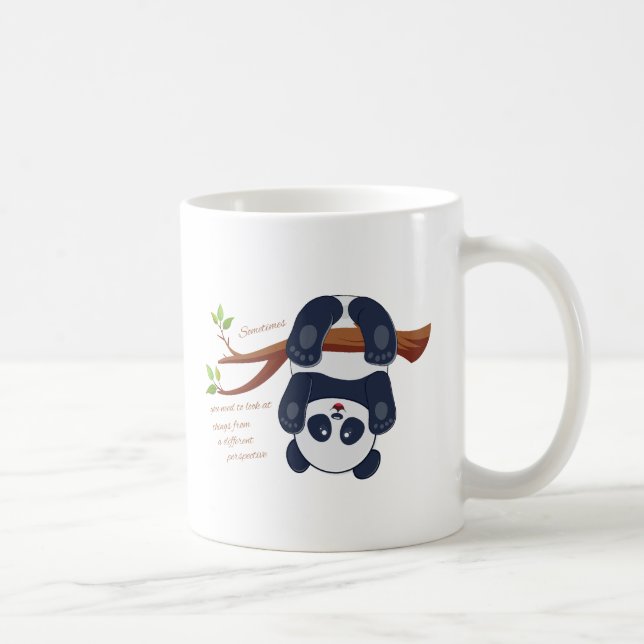 adorable panda hanging upside down coffee mug (Right)