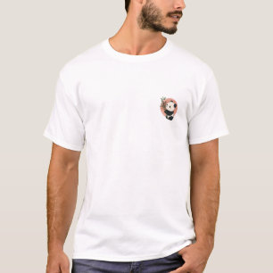Adorable Panda Holding Bamboo Stick Illustration T-Shirt