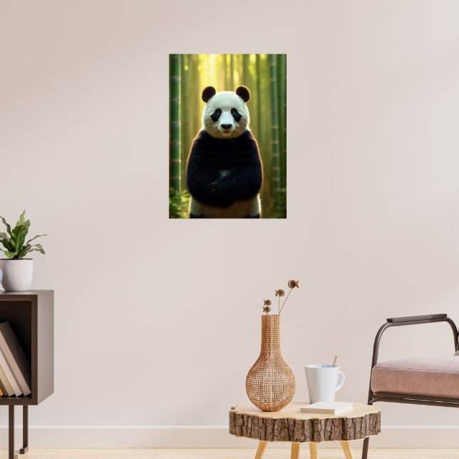 Adorable Panda in a Bamboo Forest Poster (Living Room 3)