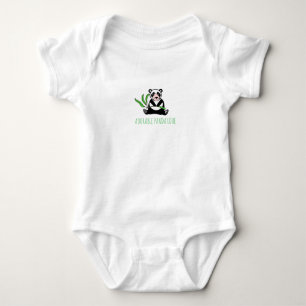 Adorable panda love baby bodysuit