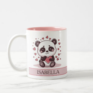 Adorable Panda Love - Personalised Two-Tone Coffee Mug