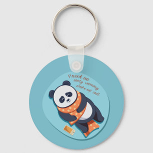 adorable panda need morning call key ring