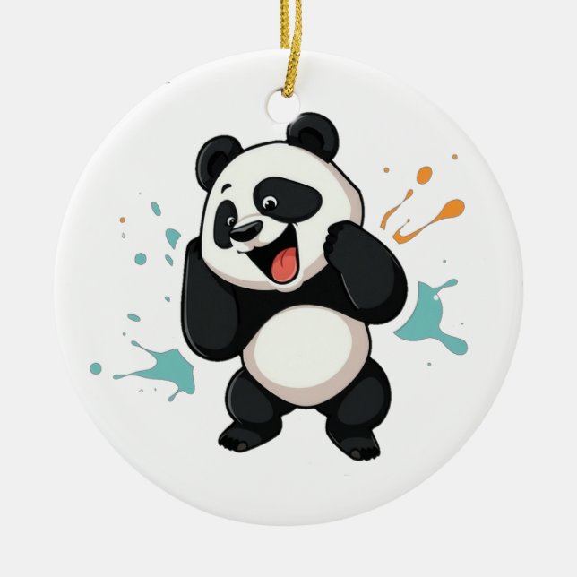 Adorable Panda Pendant – A Charming Touch to Your  Ceramic Ornament (Front)