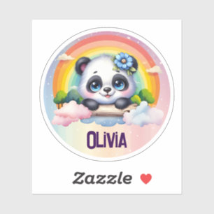 Adorable Panda Rainbow with Customizable Name