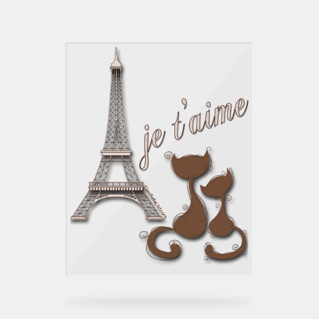 Adorable Paris Kitties Acrylic Sign (Front)