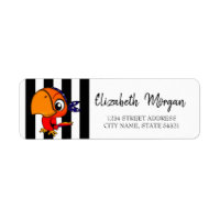 Adorable Parot ,Black Stripes Address Label