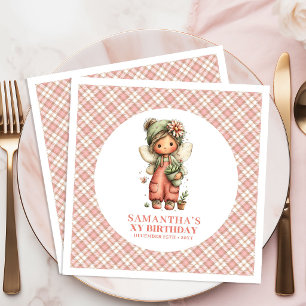 Adorable Pastel Fairy Floral 1st Birthday Party  Napkin