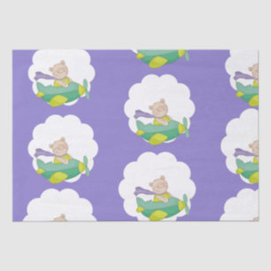Adorable Pastel Label Teddy Bear Tissue Paper