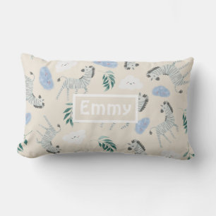 Adorable pastel safari monogrammed nursery pink    lumbar cushion