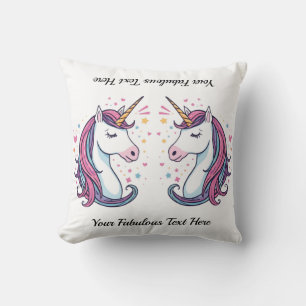 Adorable Pastel Unicorn Customisable Magical Decor Cushion
