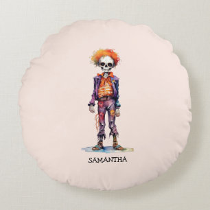 Adorable Pastel Zombie - Cute Halloween Round Cushion