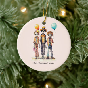 Adorable Pastel Zombie Trio - Cute Halloween (2) Ceramic Ornament