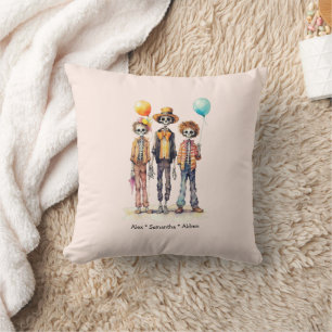 Adorable Pastel Zombie Trio - Cute Halloween (2) Cushion