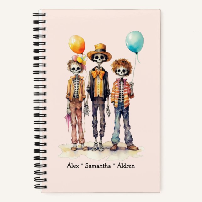 Adorable Pastel Zombie Trio - Cute Halloween (2) Notebook (Front)