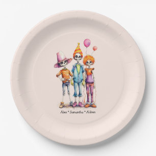 Adorable Pastel Zombie Trio - Cute Halloween (3) Paper Plate