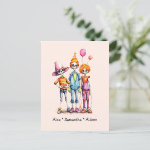 Adorable Pastel Zombie Trio - Cute Halloween (3) Postcard