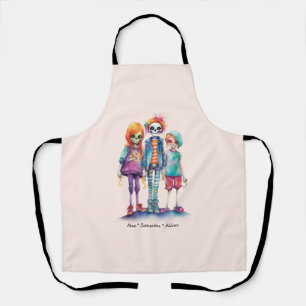 Adorable Pastel Zombie Trio - Cute Halloween Apron