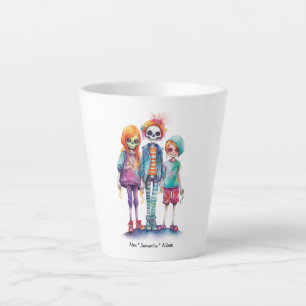 Adorable Pastel Zombie Trio - Cute Halloween Latte Mug
