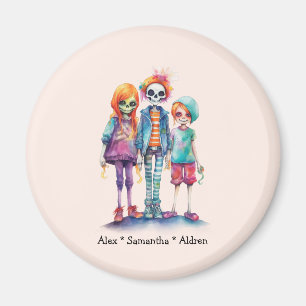 Adorable Pastel Zombie Trio - Cute Halloween Magnet
