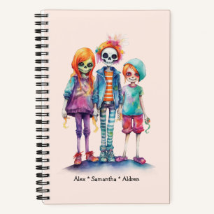 Adorable Pastel Zombie Trio - Cute Halloween Notebook