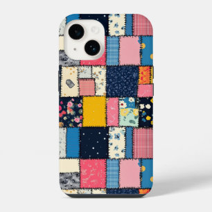 Adorable Patchwork Design, Playful Pattern iPhone 14 Case