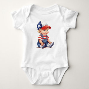 ADORABLE PATRIOTIC LITTLE BABY BOY BABY BODYSUIT