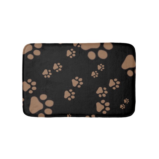 Adorable Paw Print Pattern Bath Mat (Front)