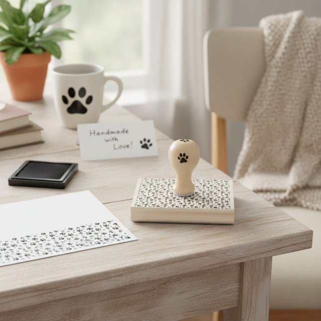 Adorable Paw Print Pattern Rubber Stamp (Creator Uploaded)