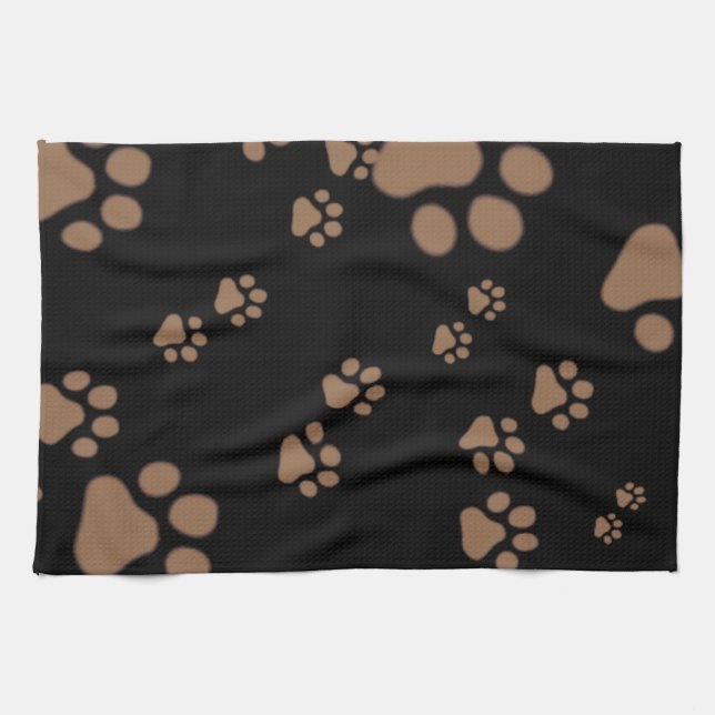 Adorable Paw Print Pattern Tea Towel (Horizontal)