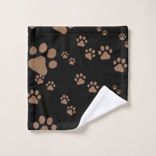 Adorable Paw Print Pattern Wash Cloth (Wash Cloth)