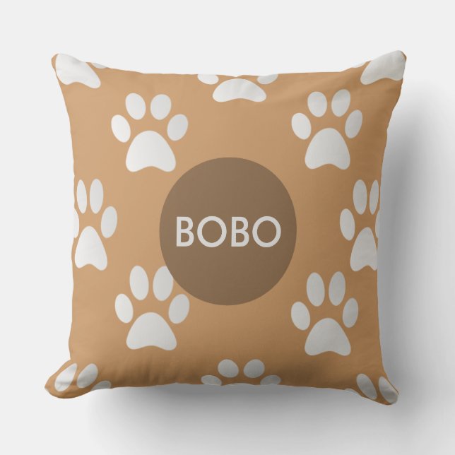 Adorable Paw Prints Monogram Cushion (Front)