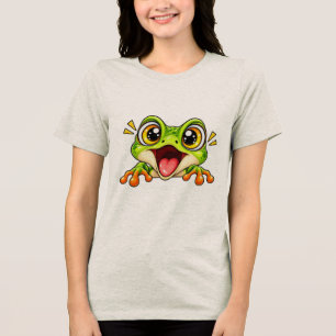 Adorable Peekaboo Frog Tri-Blend Shirt