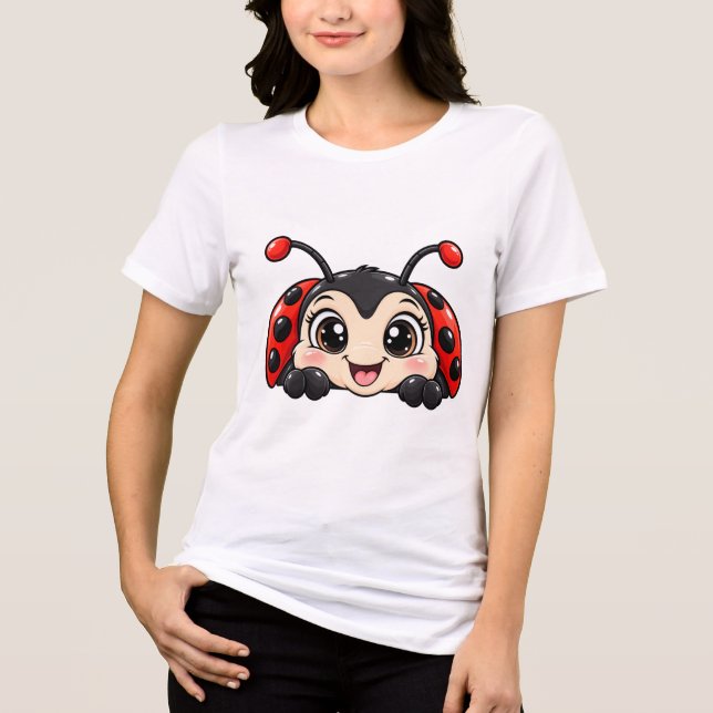 Adorable Peekaboo Ladybug Tri-Blend Shirt (Front)