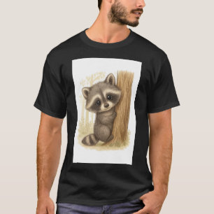 Adorable Peeking Raccoon Tee