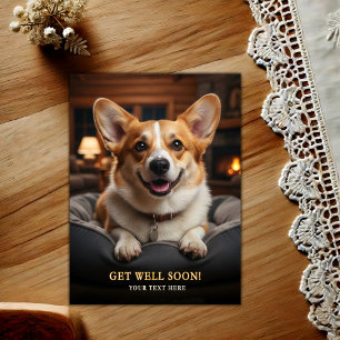 Adorable Pembroke Welsh Corgi Get Well Postcard