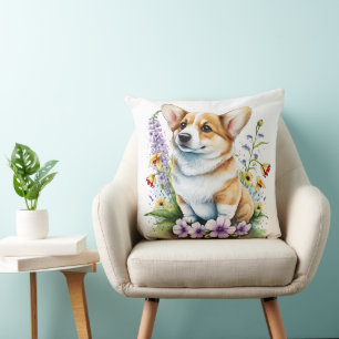 ADORABLE PEMBROKE WELSH CORGI PUPPY DOG CUSHION