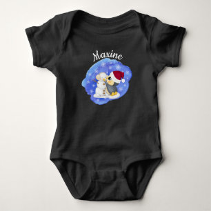 Adorable Penguin And Snowman With Name Baby Bodysu Bodysuit