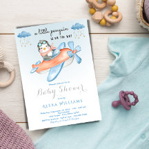 Adorable penguin blue theme baby boy shower