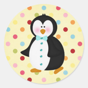 adorable Penguin Classic Round Sticker