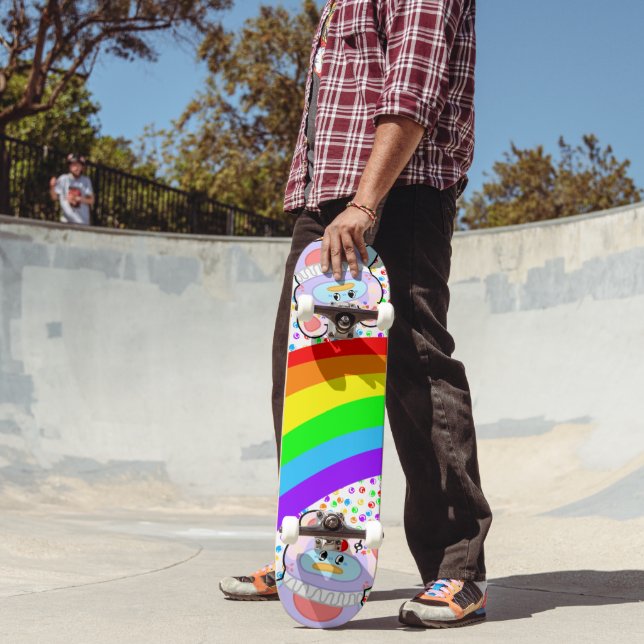 Adorable Penguin Clown and Rainbow Skateboard (Outdoor 2)