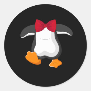 Adorable Penguin Costume Tuxedo Bow Tie Halloween  Classic Round Sticker