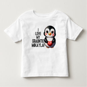Adorable Penguin declares "I love my Grauntie!" Toddler T-Shirt