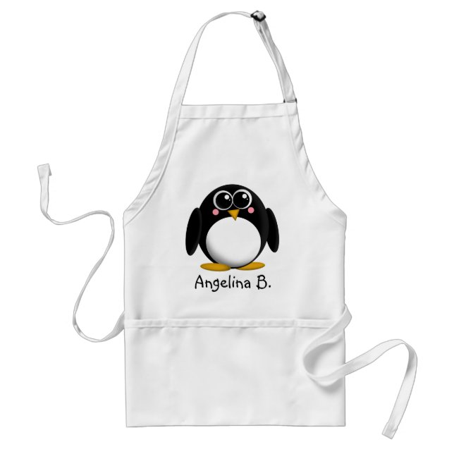 Adorable Penguin Personalised Apron (Front)