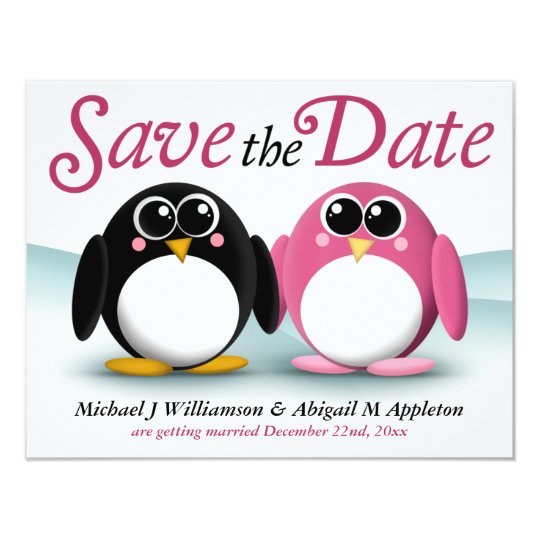 Adorable Penguins Save the Date Announcements