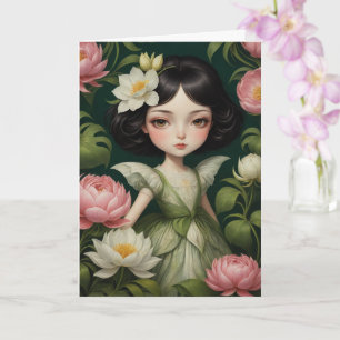 Adorable Peony Flower Fairy All Occasions Card