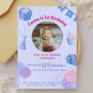 Adorable Personalised 1st Birthday Invitations 