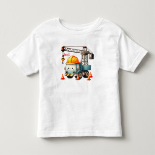 Adorable Personalised Construction Crane Truck T- Toddler T-Shirt