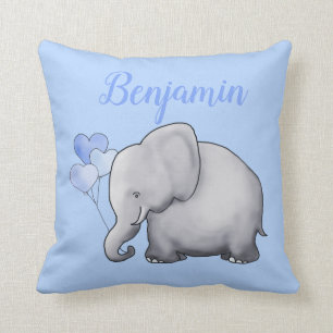 Adorable Personalised Cute Elephant Nursery Cushion